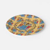 New Jerseyan Flag & Seal, New Jersey Pappteller (Schrägansicht)