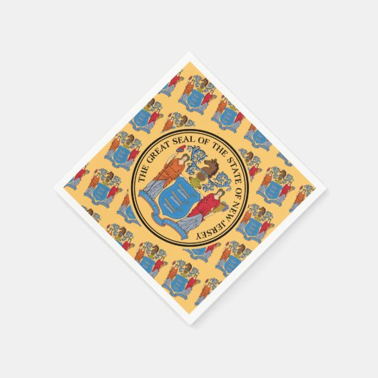 New Jerseyan Flag & Seal, New Jersey Serviette (Ecke)