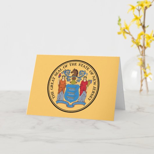 New Jerseyan Seal, Seal of New Jersey Karte (Gelbe Blume)