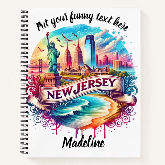 New Jerseys atemberaubende Skyline visuell Notizblock (Vorderseite)