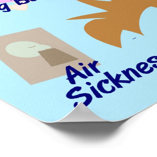 New Jet Set Funny Air Travel Cartoon Parody Poster (Ecke)