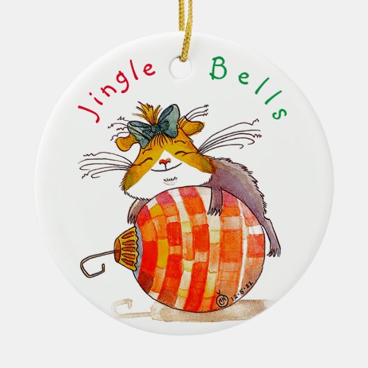 NEW Jingle Bells Guinea Pig Ornament (Vorne)