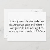 New Journey Postkarte (Vorne/Hinten)