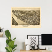 New Kensington, PA Panoramic Map - 1896 Poster (Heimbüro)