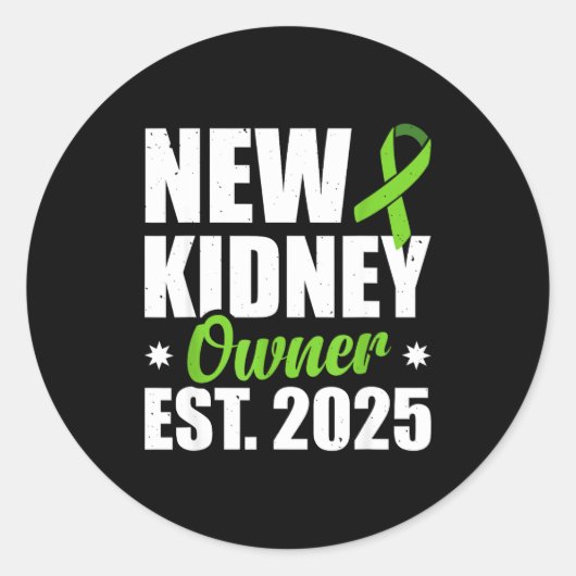 New Kidney Owner Est. 2025  Runder Aufkleber (Vorderseite)