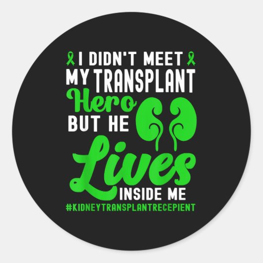 New Kidney Owner Funny Kidney Transplant Survivor  Runder Aufkleber (Vorderseite)