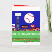 New Kids Baseball Happy Birthday Card Geschenk Karte (Rückseite)
