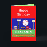 New Kids Baseball Happy Birthday Card Geschenk Karte<br><div class="desc">Die neuen niedlichen Kinder haben eine Baseball-Geburtstagskarte,  die sich leicht mit dem Namen Ihres Kindes personalisieren lässt oder als sportliche Baseball-Party Einladung von der amerikanischen Sportkünstlerin zazzle.com/kidssportsfunstuff* verwendet werden kann. Matching Kinder Baseball danke Ihnen Notizen zur Verfügung.</div>