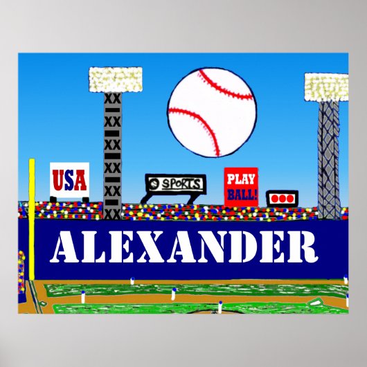 New Kids Sports Baseball Personalisiert Poster Art (Vorne)