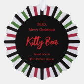 New Kitty in the House Christmas Ornament Karte (Rückseite)