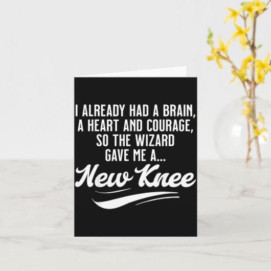 New Knee Funny Wizard Knee Replacement Surgery Rec Karte (Gelbe Blume)