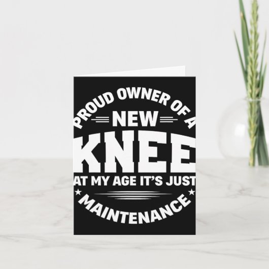 New Knee Replacement Surgery Get Well Recovery Gag Karte (Vorderseite)