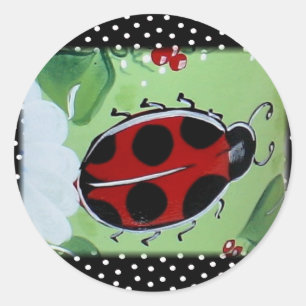 New Lady- Bugs Runder Aufkleber