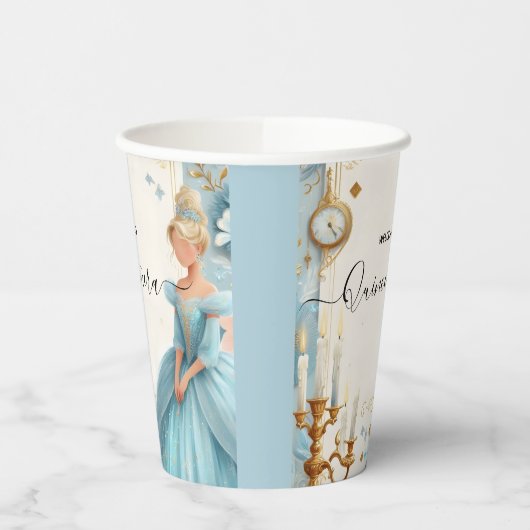 New Lamp Ivory Ice Sky Gold Light Blue Quinceanera Pappbecher (Links)