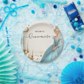 New Lamp Ivory Ice Sky Gold Light Blue Quinceanera Pappteller (Party)