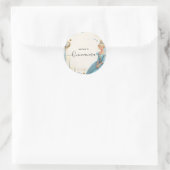 New Lamp Ivory Ice Sky Gold Light Blue Quinceanera Runder Aufkleber (Tasche)