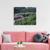 New Lanark Scotland Postcard Poster Foto Block Leinwanddruck (Insitu (Wohnzimmer))
