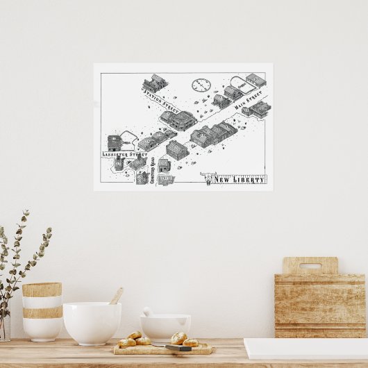 New Liberty Poster Map (28 x 20 Version) (Küche)