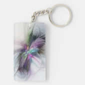 New Life, Colorful Abstract Fractal Art Fantasy Schlüsselanhänger (Rückseite)