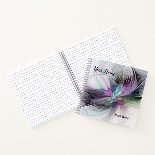 New Life, farbenfrohe Abstrakte Fraktal Fantasie N Notizblock (Innenseite)