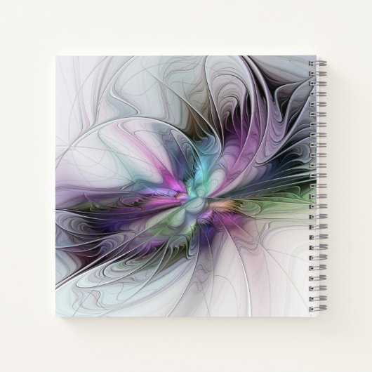 New Life, farbenfrohe Abstrakte Fraktal Fantasie N Notizblock (Rückseite)