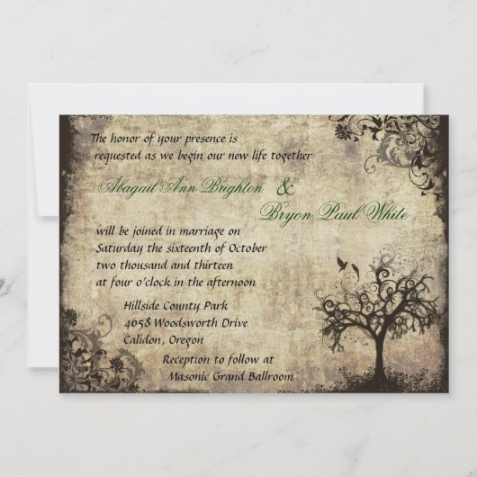 New Life Vintage Hochzeit Einladung (Vorderseite)