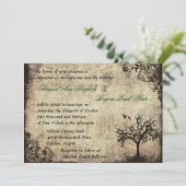 New Life Vintage Hochzeit Einladung (Stehend Vorderseite)