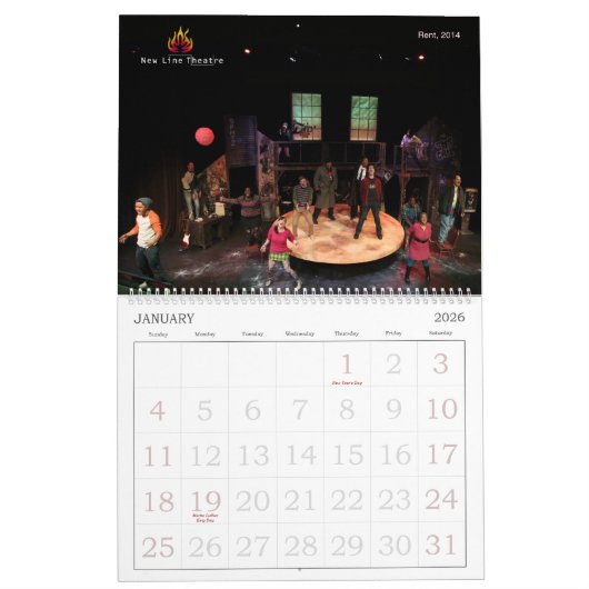 New Line Theater 2024 Kalender (Jan 2026)