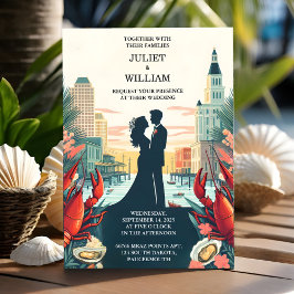 New Lobster Beach Sommer New Orleans Wedding Einladung