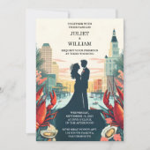 New Lobster Beach Sommer New Orleans Wedding Einladung (Vorderseite)