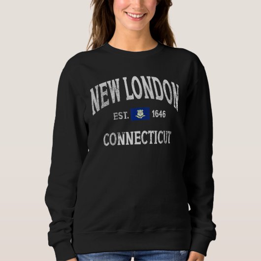 New London Connecticut CT Vintage Throwback Classi Sweatshirt (Vorderseite)