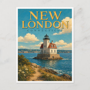 New London Connecticut Ledge Leuchtturm GeoSaga Postkarte