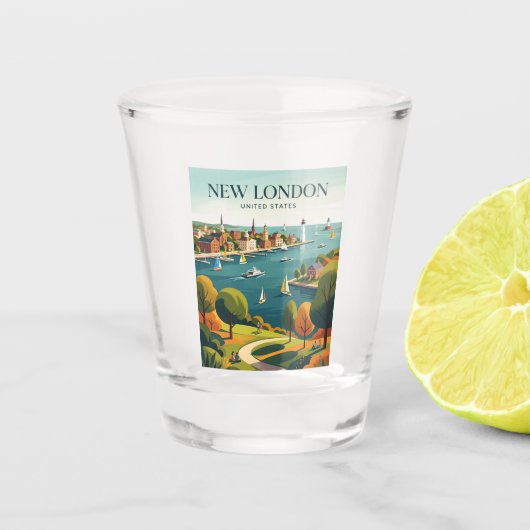 New London Connecticut Schnapsglas (Vorderseite)