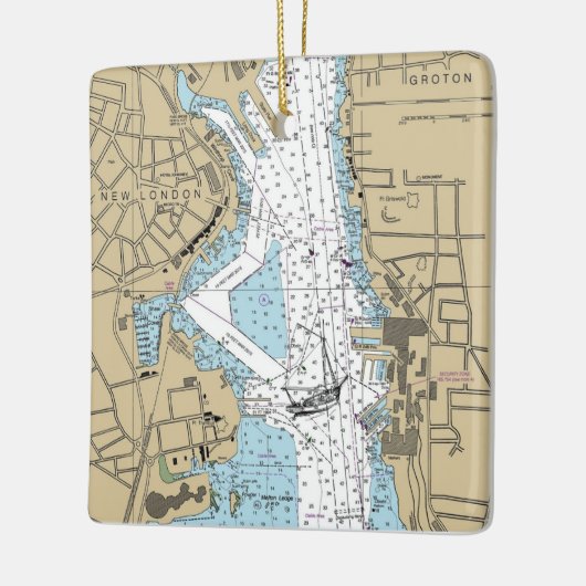 New London CT Chart Keramikornament (Links)