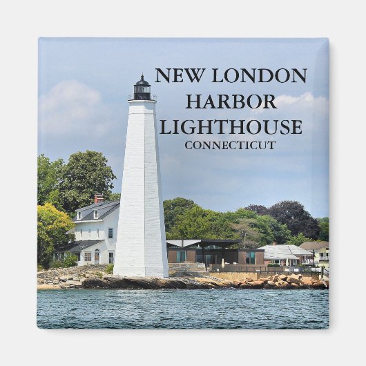 New London Harbour Lighthouse Connecticut Magnet (Vorne)