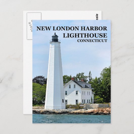 New London Harbour Lighthouse, Connecticut Postcar Postkarte (Vorne/Hinten)