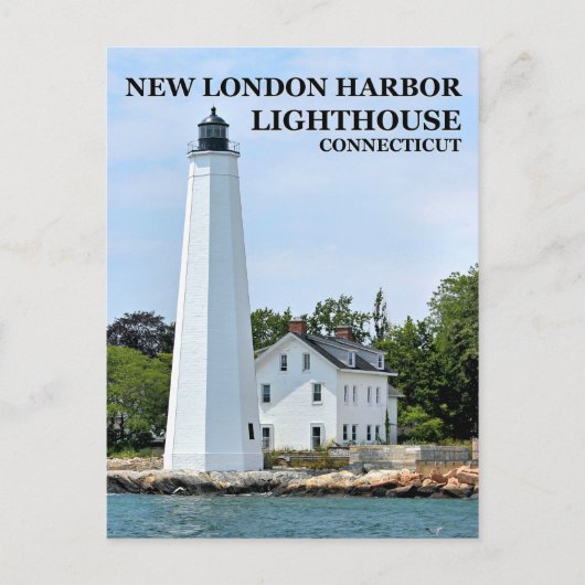 New London Harbour Lighthouse, Connecticut Postcar Postkarte (Vorderseite)
