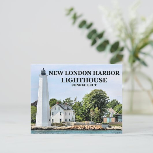 New London Harbour Lighthouse, Connecticut Postcar Postkarte (Stehend Vorderseite)
