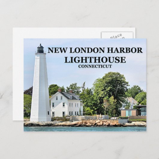 New London Harbour Lighthouse, Connecticut Postcar Postkarte (Vorne/Hinten)