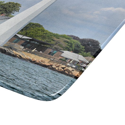 New London Harbour Lighthouse, CT Cutting Board Schneidebrett (Ecke)