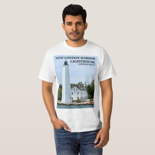 New London Harbour Lighthouse CT double side TShir T-Shirt (Vorne ganz)