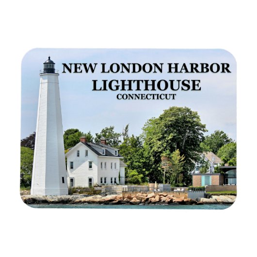 New London Harbour Lighthouse, CT Foto Magnet (Horizontal)