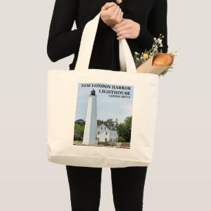 New London Harbour Lighthouse, CT Tote Bag Jumbo Stoffbeutel