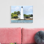 New London Harbour Lighthouse CT Wrapped Canvas Leinwanddruck (Insitu (Wohnzimmer))