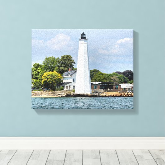 New London Harbour Lighthouse CT Wrapped Canvas Leinwanddruck (Insitu (Holzboden))
