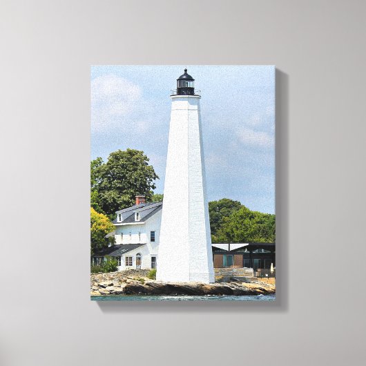 New London Harbour Lighthouse CT Wrapped Canvas Leinwanddruck (Vorderseite)