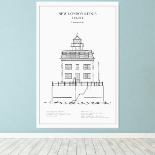 New London Ledge Leuchtturm - Connecticut - BD Leinwanddruck