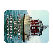 New London Ledge Light, Connecticut Foto Magnet (Horizontal)