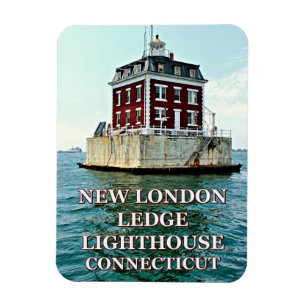 New London Ledge Light, Connecticut Foto Magnet