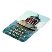 New London Ledge Light, Connecticut Foto Magnet (Linke Seite)